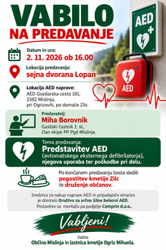 Vabilo na predstavitev AED